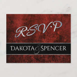 Ruby Wedding   UAWG Crimson Garnet Red und Black   Einladungspostkarte