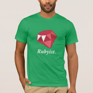 Rubyist karminrotes Programmierer-Grün-Shirt T-Shirt