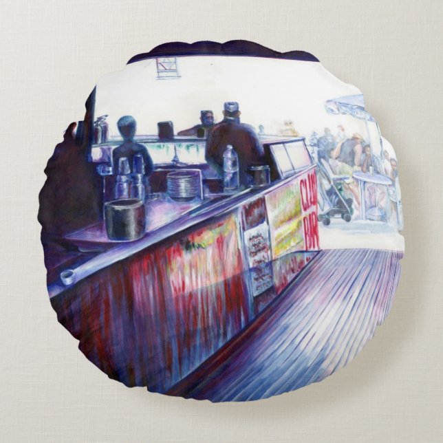 Ruby's, Coney Island, New York Rundes Kissen (Vorderseite)