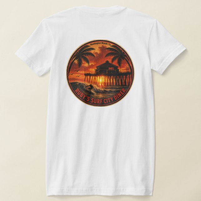 Rubys Surf City Diner  T-Shirt (AblageHinten)
