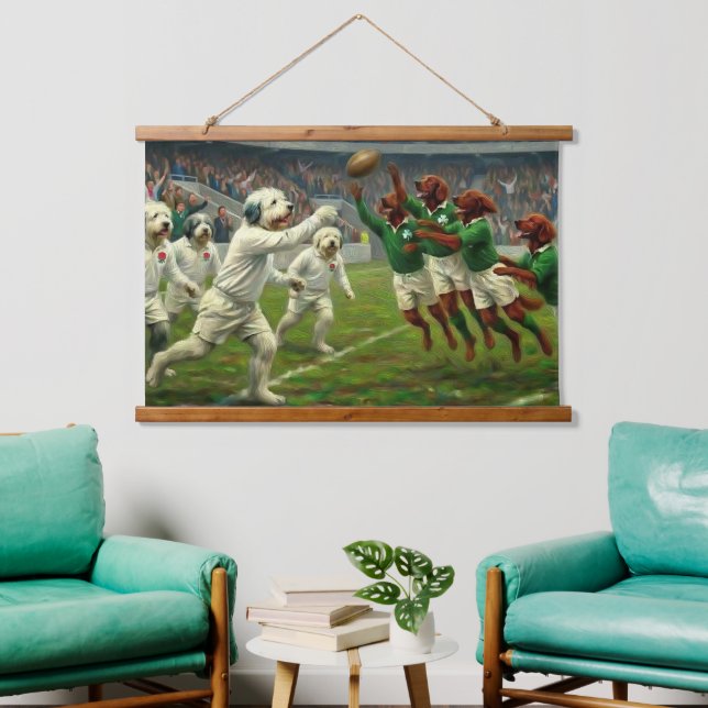 Ruck der Iren! 🏉🍀 Wandteppich Mit Holzrahmen (Wohnzimmer)