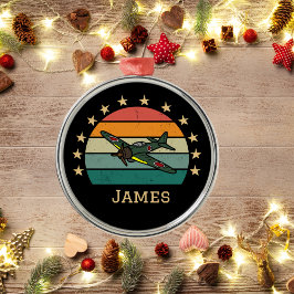 Rück des militärischen Kampfflugzeugs des Zweiten Ornament Aus Metall