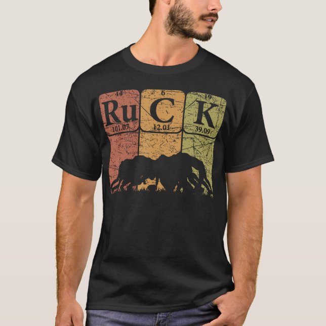 Ruck Rugby Periodic Table Elements Rugby Player T-Shirt (Vorderseite)