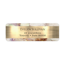 Rückadressschild für Aquarell und Goldfolie