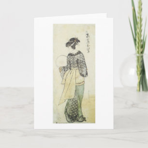 Rückansicht der Schönheit Ohisa, Utamaro, 1792 Karte