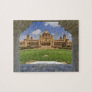 Rückansicht des Umaid Bhawan Palace Hotels, Jodjpu Puzzle