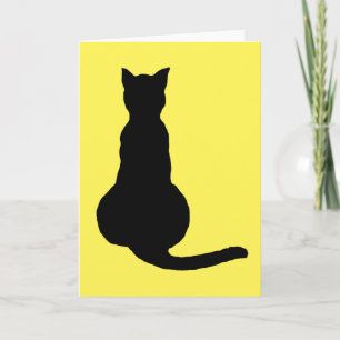 Rückansicht einer ungehorsamen Katze schwarze Silh Karte