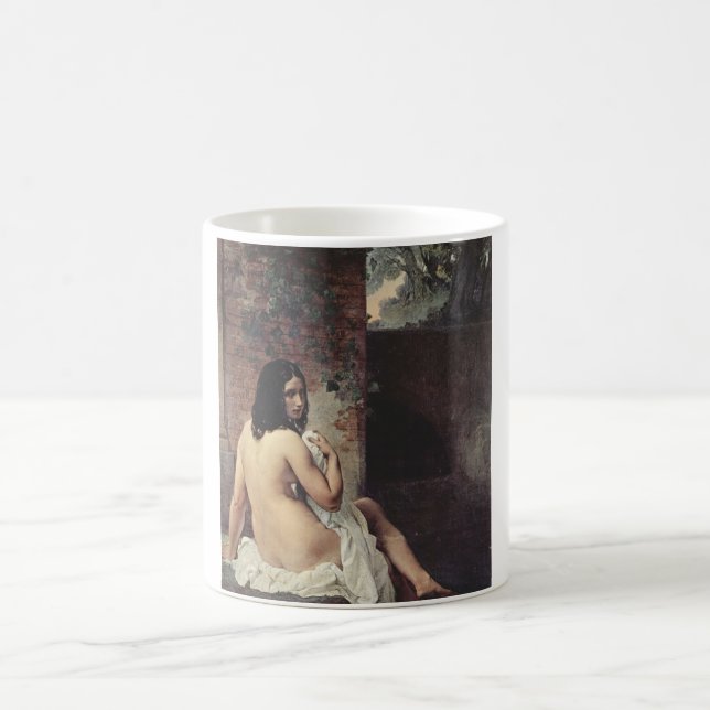 Rückansicht eines Bather (Francesco Hayez) Kaffeetasse (Mittel)