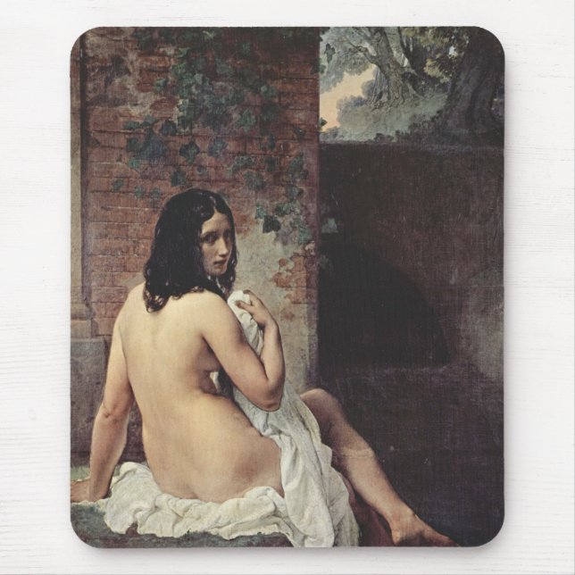 Rückansicht eines Bather (Francesco Hayez) Mousepad (Vorne)
