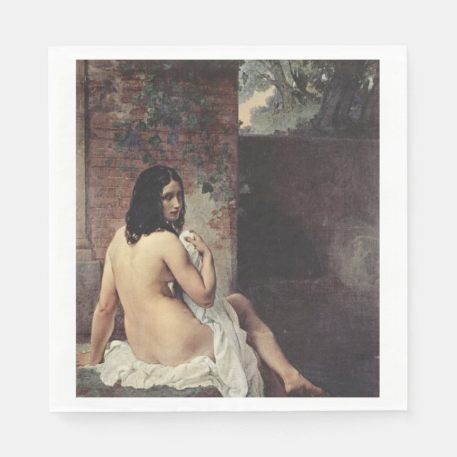 Rückansicht eines Bather (Francesco Hayez) Serviette (Vorderseite)