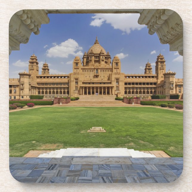 Rückblick auf das Umaid Bhawan Palace Hotel, Jodjp Untersetzer (Vorderseite)