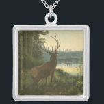 Rückblick auf den Elk Blick auf den See Versilberte Kette<br><div class="desc">Wohnen Sie weit weg von der Natur? Dieses schöne und dennoch klassische Bild vermittelt einen Eindruck von Ruhe und die Farben des Elches sind korrekt,  was dieses Bild sehr realistisch macht. Holen Sie sich diese naturgetreue Kunst auf Ihre Lieblingsprodukte!</div>
