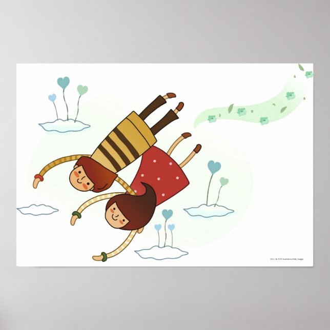 Rückblick auf ein Paar, das zusammen fliegt Poster (Vorne)