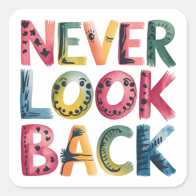 Rückblick Quadratischer Aufkleber (Vorderseite)