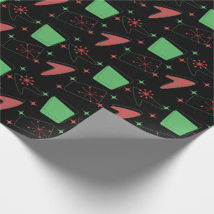 Rücken-Atommuster auf Schwarz Geschenkpapier