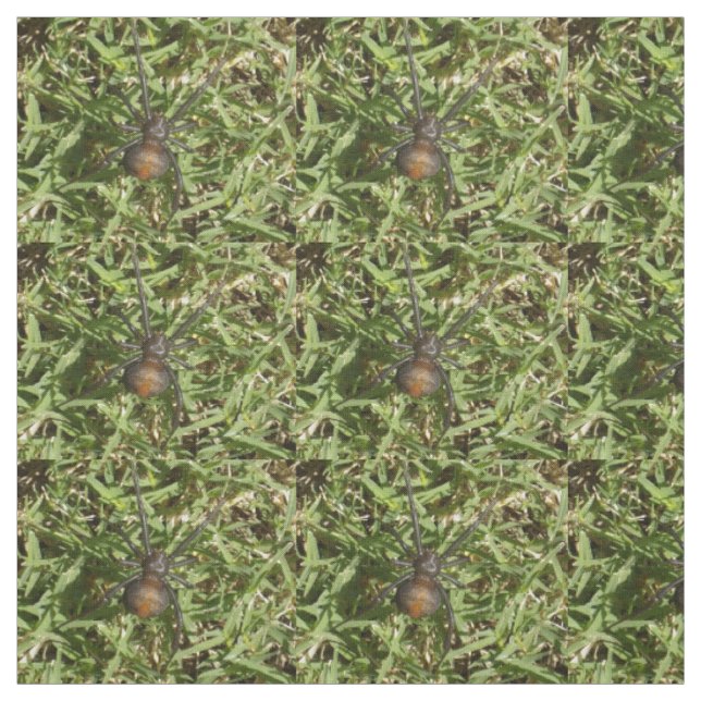 Rücken der Spinne auf grünem Gras, Stoff (Muster)