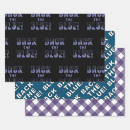 RÜCKEN DES BLAUEN SET GESCHENKPAPIER SET