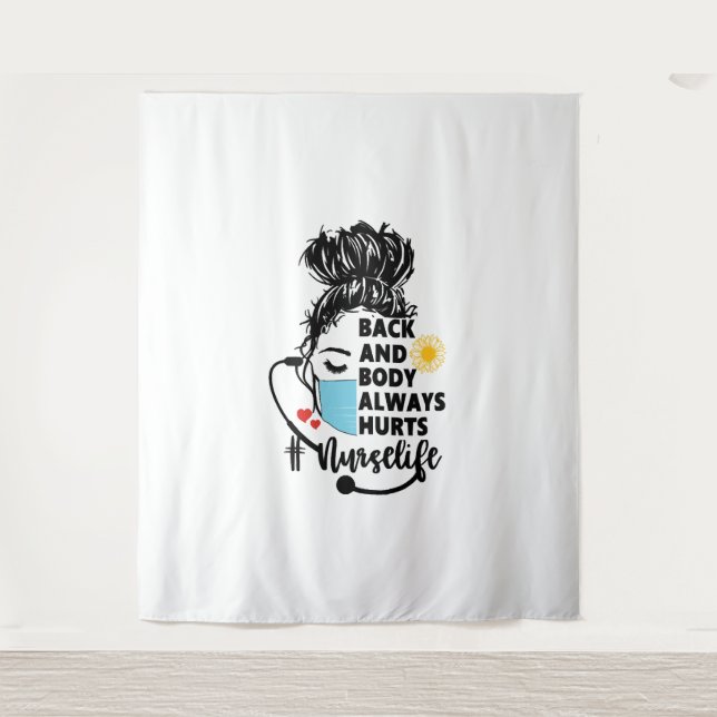 Rücken und Körper schaden dem Krankenleben Wandteppich (Vorderseite)