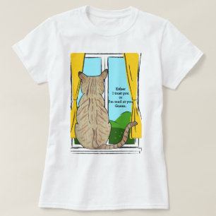 Rücken von Cat Trust oder verrückte runde Uhr T-Shirt