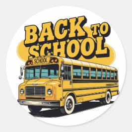 Rückfahrt zum Schulbus zurück zu den Schulkindern Runder Aufkleber