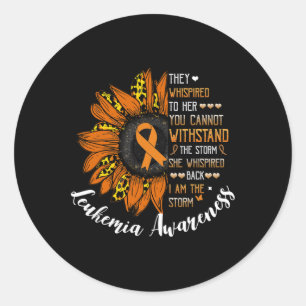 Rückflüstern in die stürmische Leukämie Runder Aufkleber