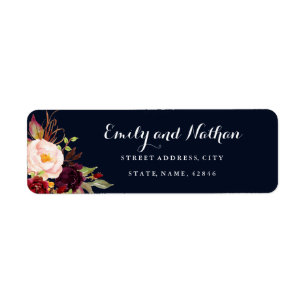 Rückgabeadresse für Burgundy Navy Floral Fall
