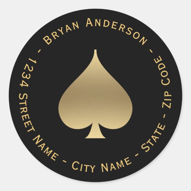 Rückgabeadresse für Gold Spread-Symbol Runder Aufkleber (Vorderseite)