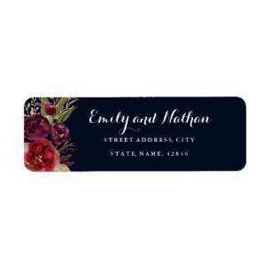 Rückgabeadresse für Navy Burgundy Floral Fall