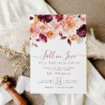 Rückgang der Blütendusche in der Liebe Einladung<br><div class="desc">Herbst in der Liebe,  schöne Aquarellblumen-Design mit eleganten Drehbuch und Herbst boho Blume. Sie können den Wortlaut,  den Text und andere Funktionen ändern.</div>