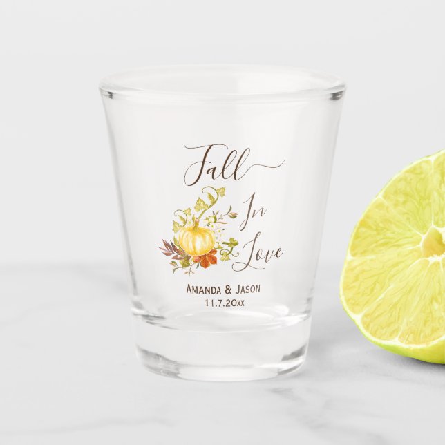 Rückgang der Liebe | Aquarell Pumpkin-Gastgeschenk Schnapsglas (Vorderseite)