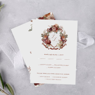Rückgang der Liebe   Autumn Blooms Wedding RSVP Ankündigung