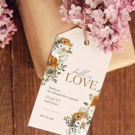Rückgang der Liebe Blumenbrennen Orange Brautparty Geschenkanhänger