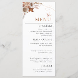 Rückgang der Liebe | Boho Blume Wedding Menu Menükarte