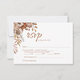 Rückgang der Liebe | Boho Blume Wedding RSVP Card Karte