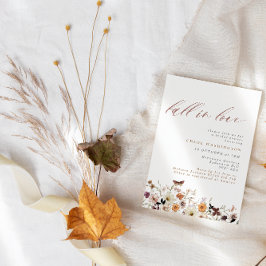 Rückgang der Liebe Boho Wildblumen Blumenkohl Brau Einladung