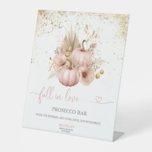 Rückgang der Liebe Brautparty Pumpkin Prosecco Bar Sockelschild