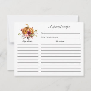 Rückgang der Liebe Brautparty Rezept-Karte Einladung