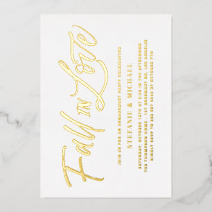 Rückgang der Liebe-Buchstaben Gold-Engagement-Part Folieneinladung