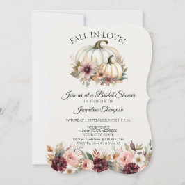 Rückgang der Liebe Burgund Rose Brautparty Einladung