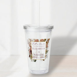 Rückgang der Liebe Burgundy Fall Floral Acryltrinkbecher