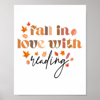 Rückgang der Liebe der Herbstlaub beim Lesen - Her Poster