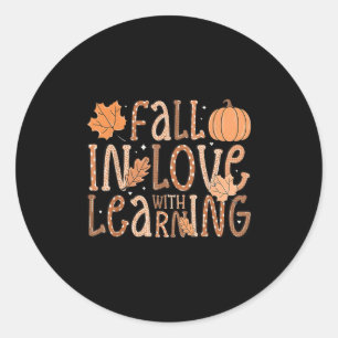 Rückgang der Liebe der Lehrerin Autumn Pumpkin Runder Aufkleber