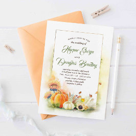 Rückgang der Liebe | Ernte Sonnenblumen Pumpkins H Einladung