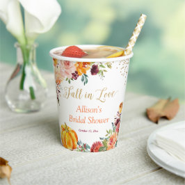 Rückgang der Liebe | Gold Herbst-Brautparty Pappbecher