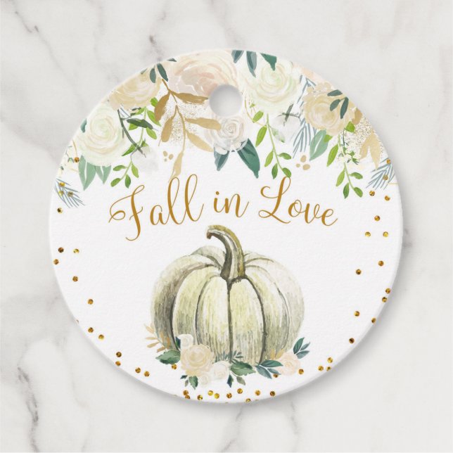 Rückgang der Liebe Gold und White Pumpkin Gevor Ta Geschenkanhänger (Vorderseite)