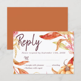 Rückgang der Liebe Golden Foliage Burnt Orange UAW Einladung