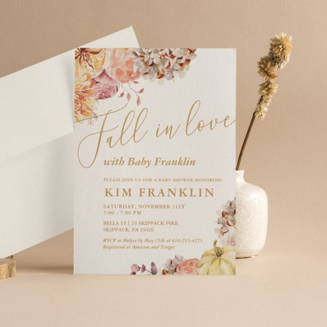 Rückgang der Liebe Herbst Blumenspülung Einladung (Von Creator hochgeladen)