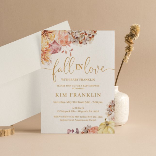 Rückgang der Liebe Herbst Blumenspülung Einladung (Von Creator hochgeladen)