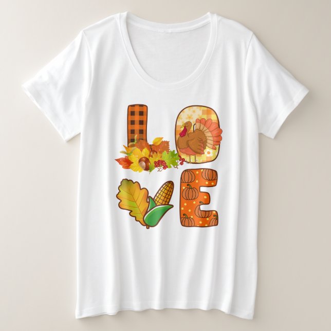 Rückgang der Liebe Herbst individuell anpassen Große Größe T-Shirt (Design vorne)