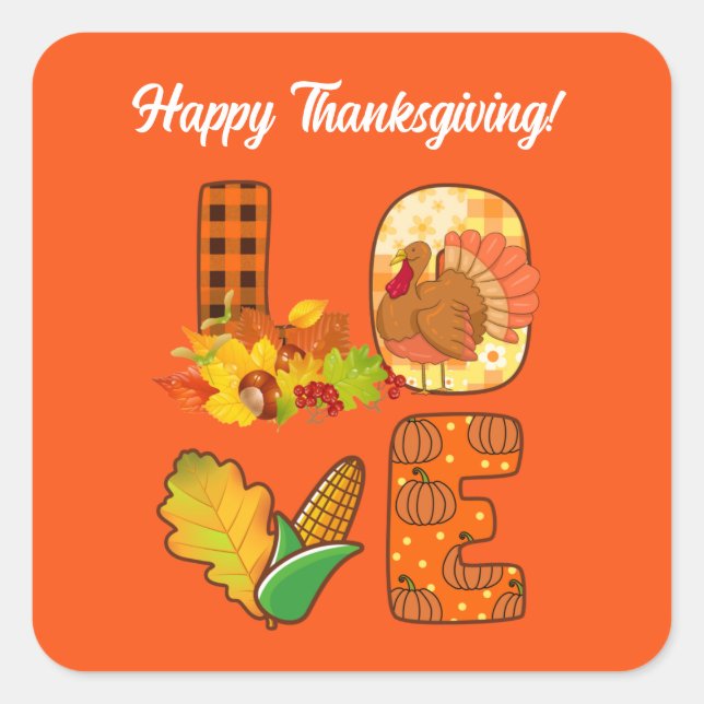 Rückgang der Liebe Herbst individuell anpassen Quadratischer Aufkleber (Vorderseite)